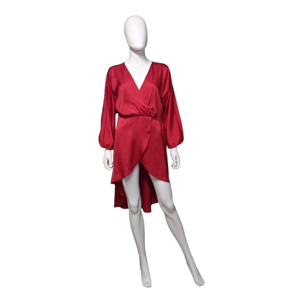 New York & Company  Red High Low Hem Dress Red M